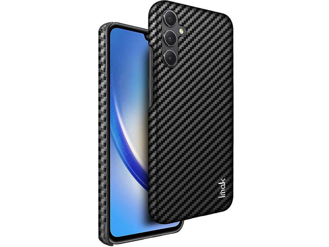 Imak Ruiyi Series For Samsung Galaxy A54 5G Carbon Fiber Texture Back Cover Pu Leather Coated Pc Phone Case