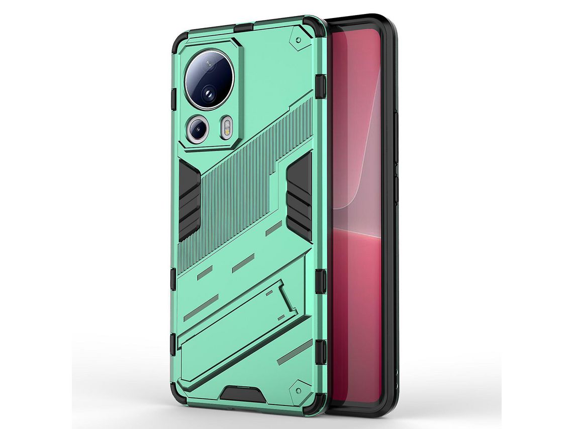 For Xiaomi 13 Lite / Civi 2 5G Kickstand Tpupc Mobile Phone Cover Anti-Fingerprint Cell Phone Casegreen