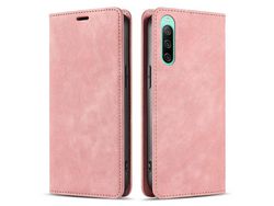 For Sony Xperia 10 Iv 5G Stand Wallet Phone Cover Magnetic Auto Closing Pu Leather Anti-Drop Casepink