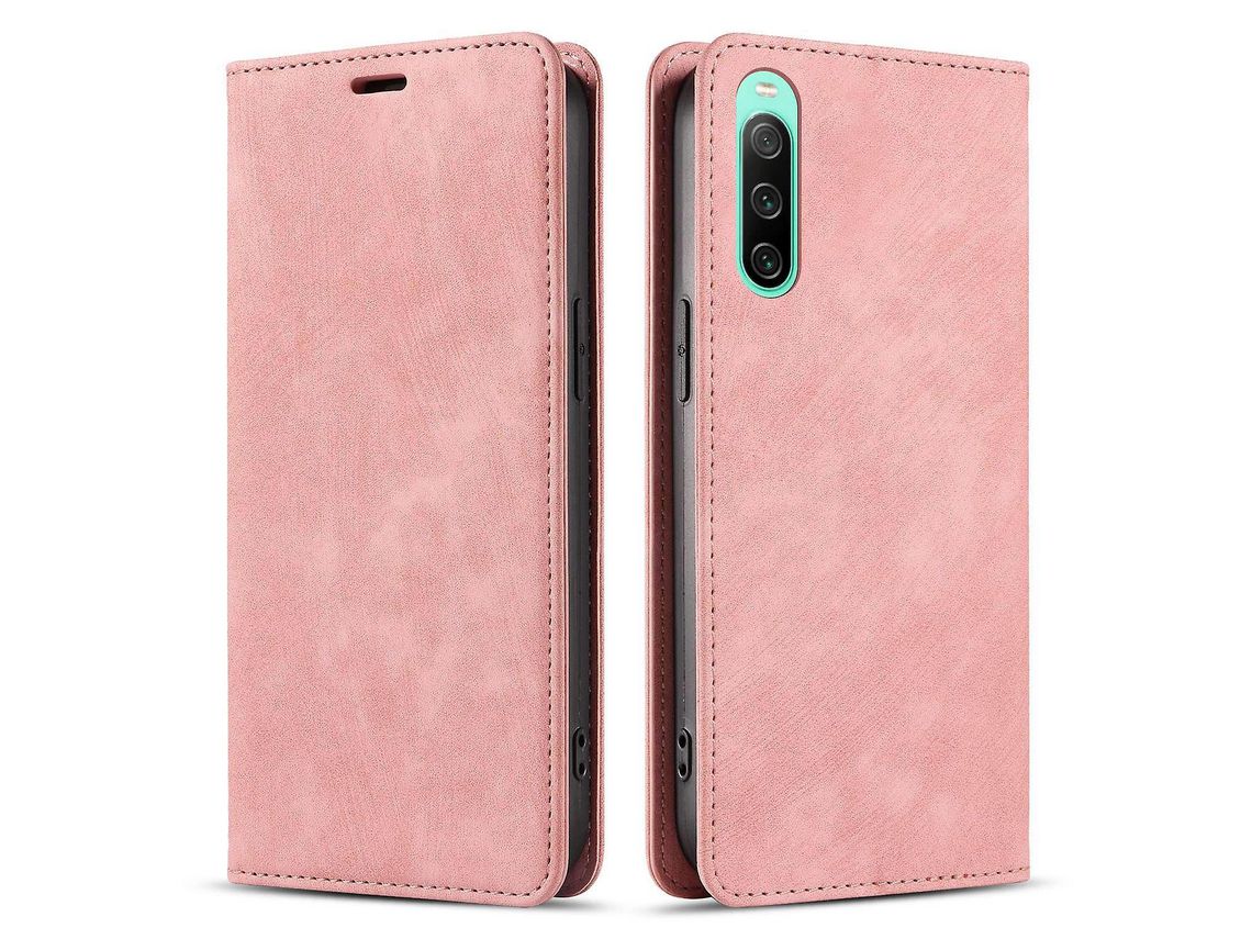 For Sony Xperia 10 Iv 5G Stand Wallet Phone Cover Magnetic Auto Closing Pu Leather Anti-Drop Casepink