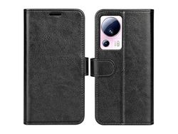 Flip Cover For Xiaomi 13 Lite / Civi 2 5G Pu Leather Wallet Crazy Horse Texture Stand Phone Caseblack