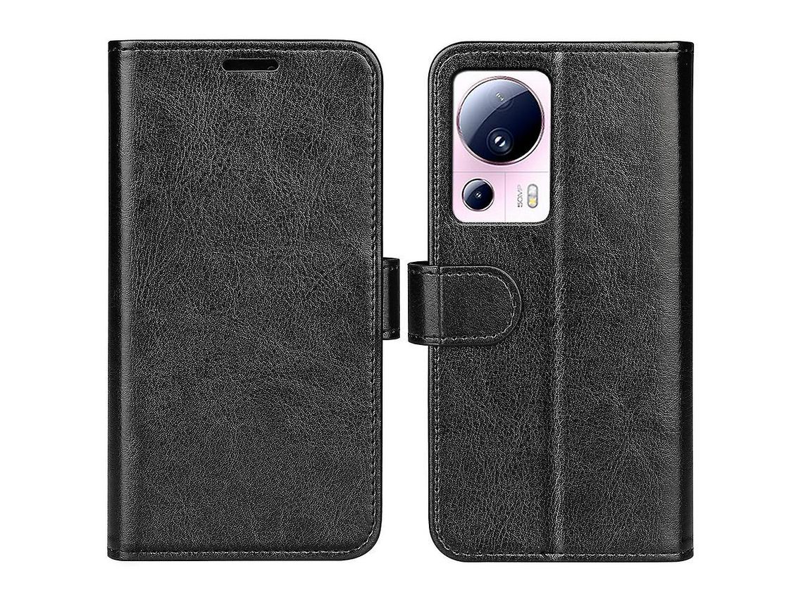 Flip Cover For Xiaomi 13 Lite / Civi 2 5G Pu Leather Wallet Crazy Horse Texture Stand Phone Caseblack