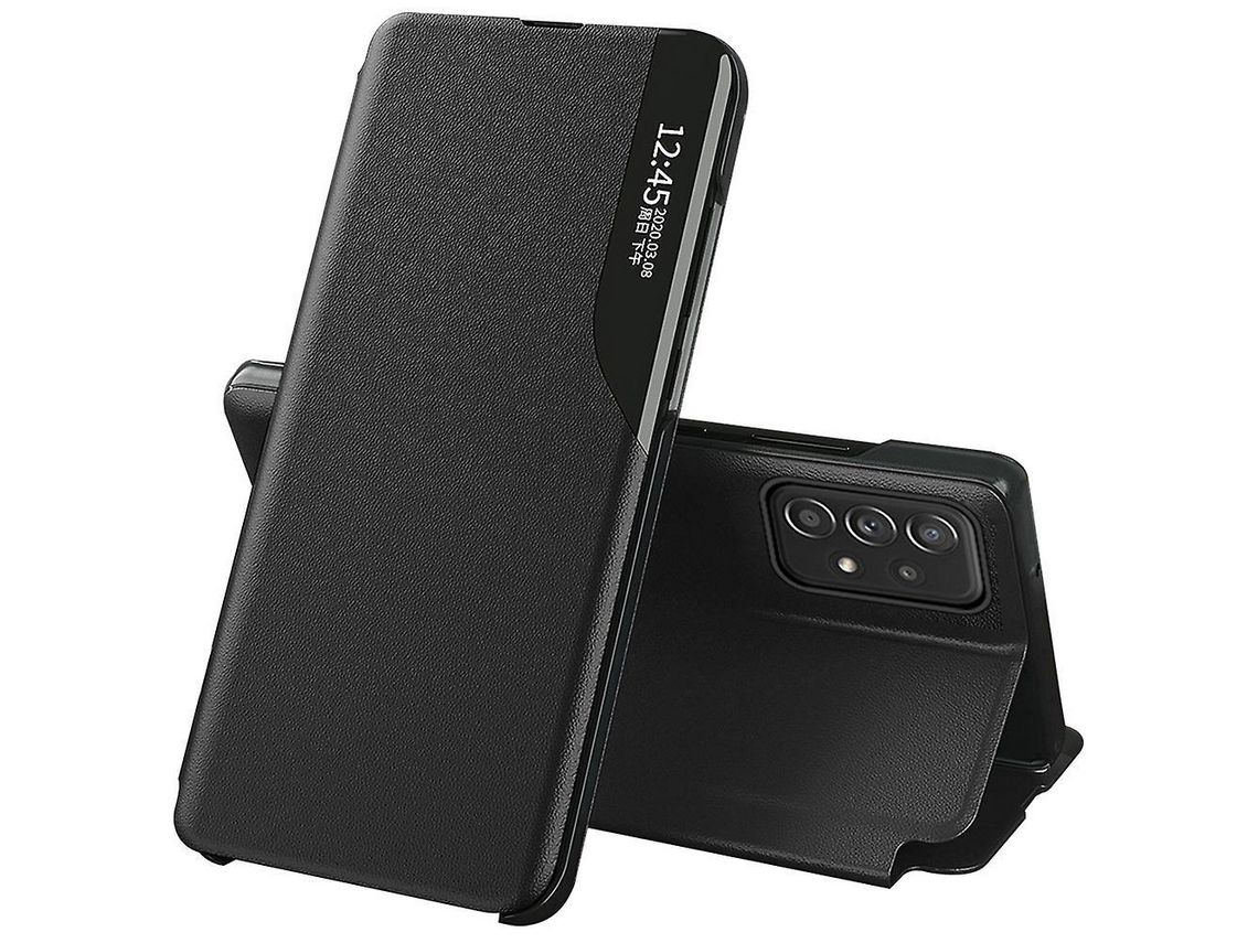 For Samsung Galaxy A53 5G View Window Magnetic Auto Closing Anti-Fall Pu Leather Flip Folio Phone Coverblack