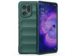 For Oppo Find X5 Shockproof Flexible Soft Tpu Anti-Slip Edge Cell Phone Protector Rugged Back Casegreen