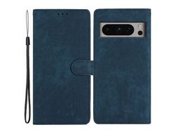 For Google Pixel 8 Pro Anti-Fingerprint Pu Leather Wallet Cover Skin-Touch Stand Cell Phone Caseblue