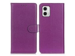 For Motorola Moto G73 5G Wallet Phone Cover Litchi Texture Pu Leather Phone Stand Casepurple