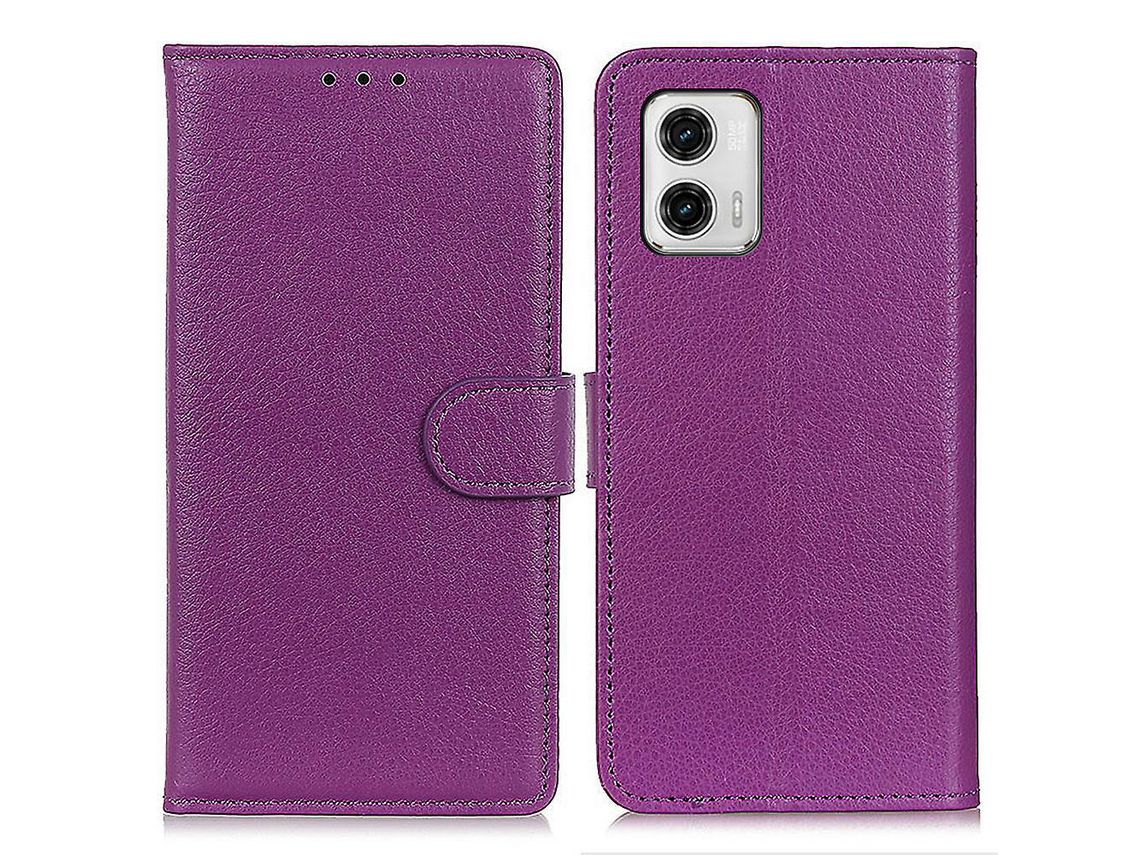 For Motorola Moto G73 5G Wallet Phone Cover Litchi Texture Pu Leather Phone Stand Casepurple