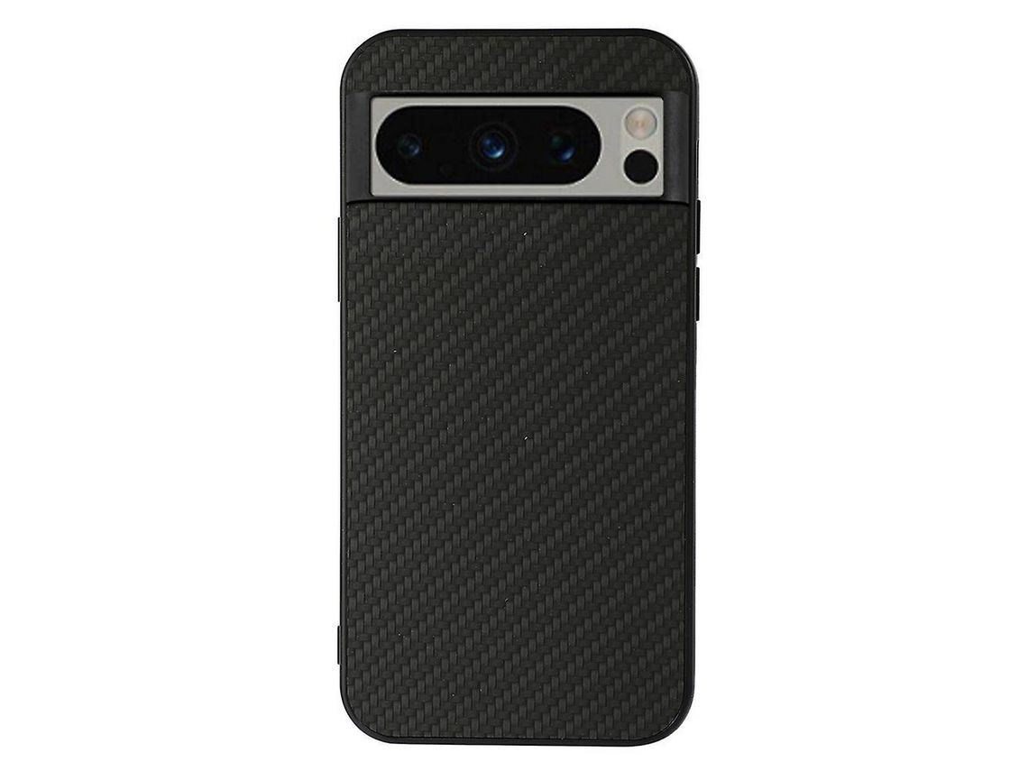For Google Pixel 8 Pro Pu Leather Coated Tpu Drop-Proof Cover Carbon Fiber Texture Phone Caseblack