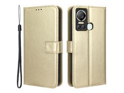 For Itel S18 / S663L / Vision 5 Pu Leather Flip Cover Crazy Horse Texture Wallet Phone Casegold