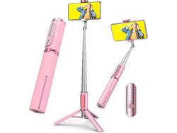 Bastão de Selfie COZEVDNT Bluetooth - Rosa