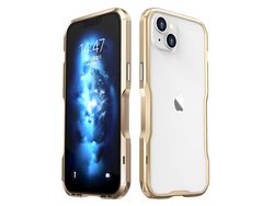 Luphie For Iphone 14 Plus Drop-Proof Frame Mobile Phone Metal Protective Bumper Casegold