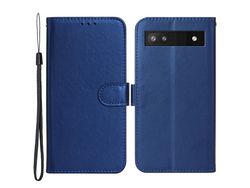 B40 For Google Pixel 6A Wallet Stand Phone Cover Anti-Dust Pu Leathertpu Cell Phone Caseblue