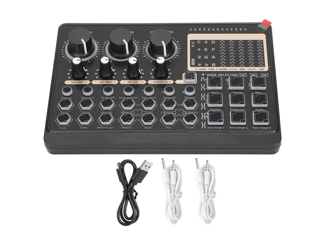 Placa De Som Externa Com Bateria, Bluetooth, Para K Song E Gritar Em Celulares E Computadores.