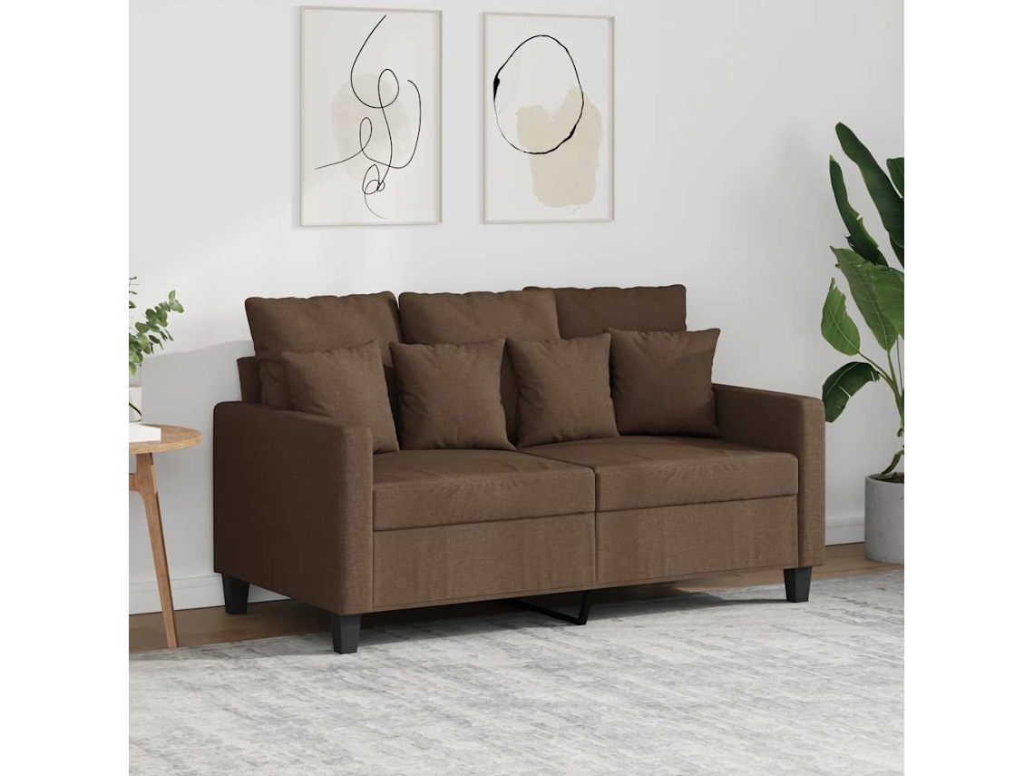 Vidaxl Sofá De 2 Lugares Tecido 120 Cm Castanho
