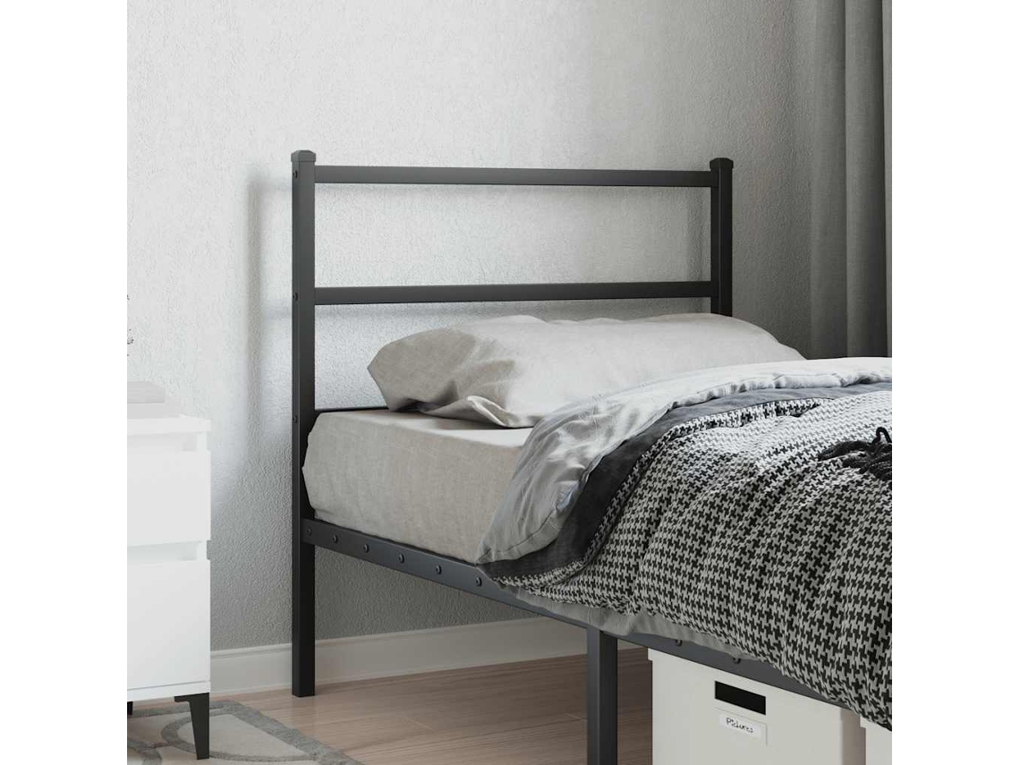 Vidaxl Cabeceira De Substituição 90 Cm Metal Preto
