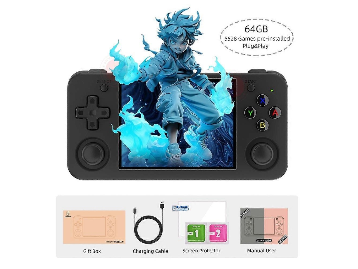 Console Portátil De Jogos Retrô, Tela Ips De 3,5 Polegadas, Para Videojogosblack 64g