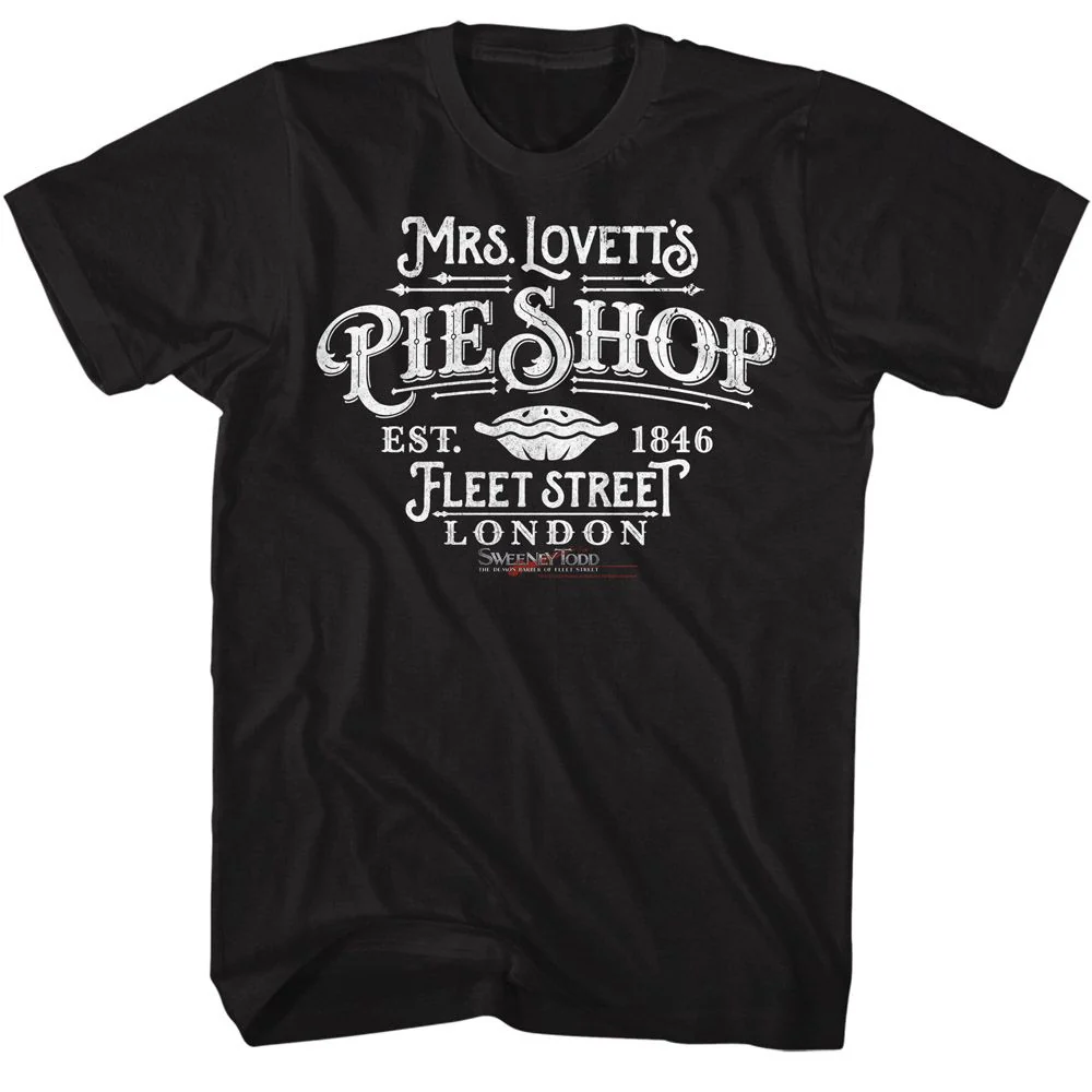 Unisex Adult T-shirt Rockinstone Sweeny Todd Lovetts Pie Shop Black Sizes