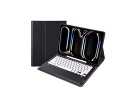 Capa de Teclado Bluetooth para Ipad Pro 132024 Teclado Bluetooth ,português, Preto e Branco XIAOMOYU