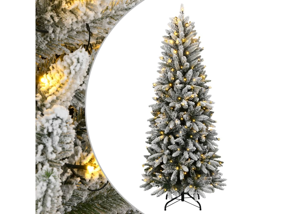 Vidaxl Árvore De Natal Artificial Com 150 Luzes Led E Neve 150 Cm