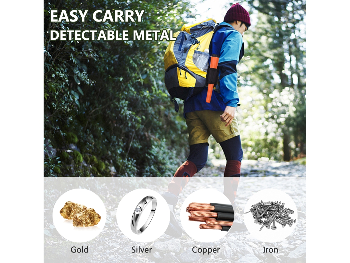 Yuru detector de Metais Pinpointer Impermeável Ip66 com Vibração e Buzzer 360° Detecção Leve Portátil para Exploração Ao Ar Livre