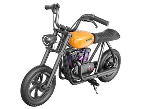 Moto Chopper Elétrica para Crianças HYPER GOGO Pioneer 12 Plus 24V 5.2Ah 160W Faixa Superior de 12Km Laranja