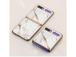 Capa para Samsung Galaxy Z FlipWhite Gold Marble