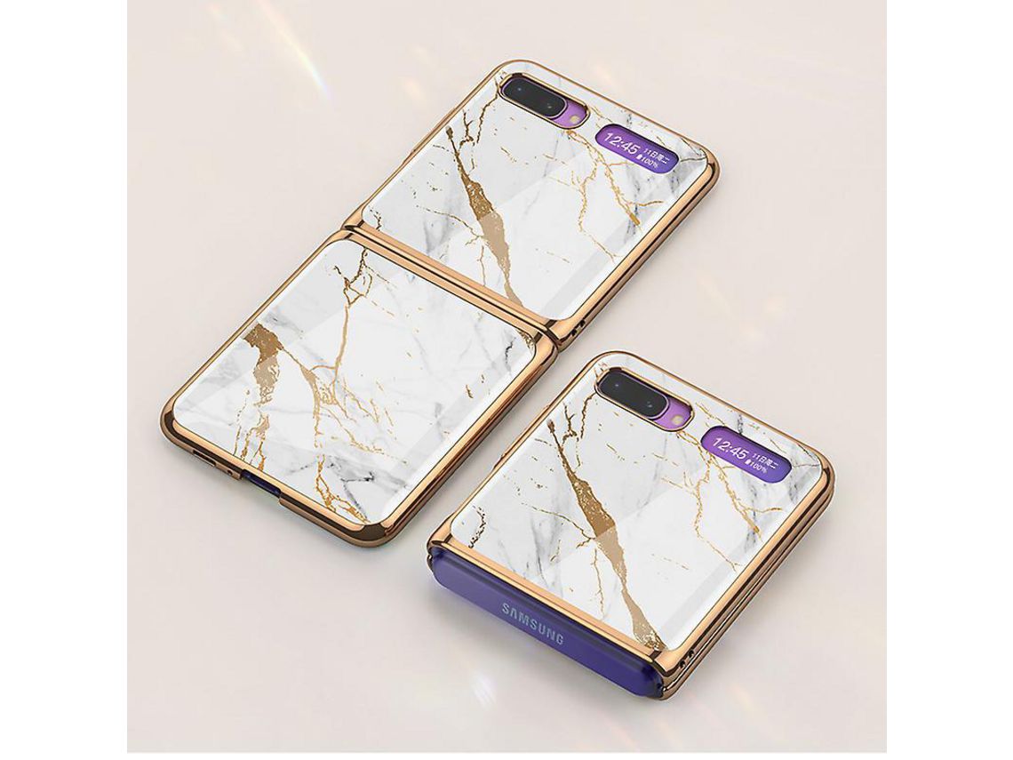 Capa para Samsung Galaxy Z FlipWhite Gold Marble