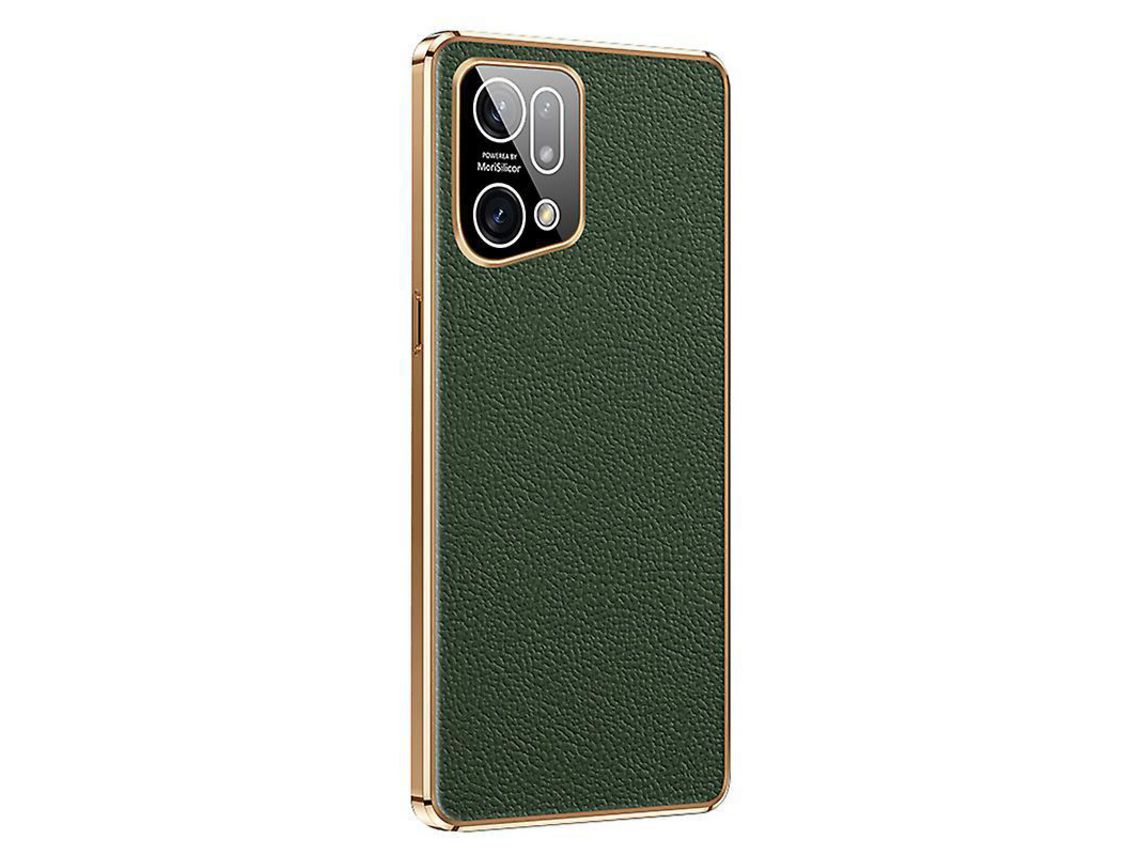 Capa para Oppo  Find X5 Genuine Cowhide Leather Coating Soft T