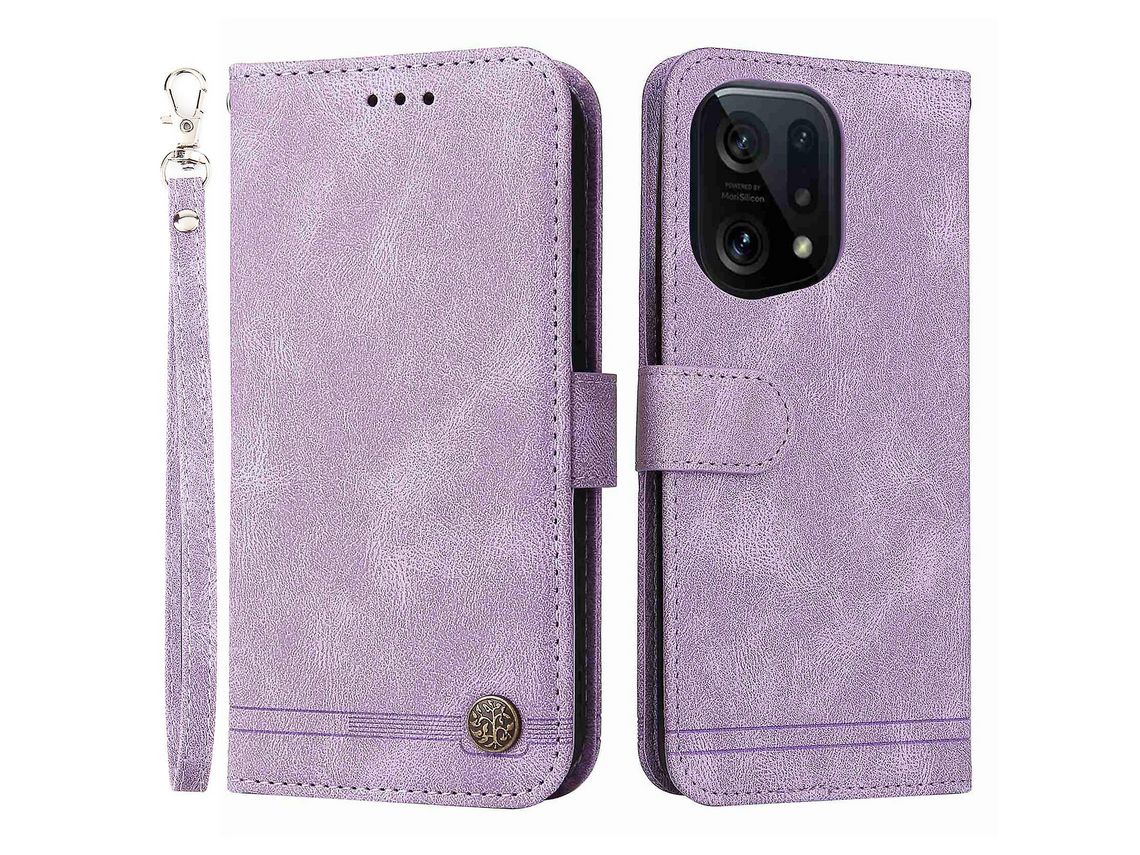 Capa para Oppo  Find X5 Tree Pattern Metal Button Case