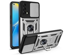 Capa para Oppo  A74 4g Camera Slide Cover Ring Holder Kick