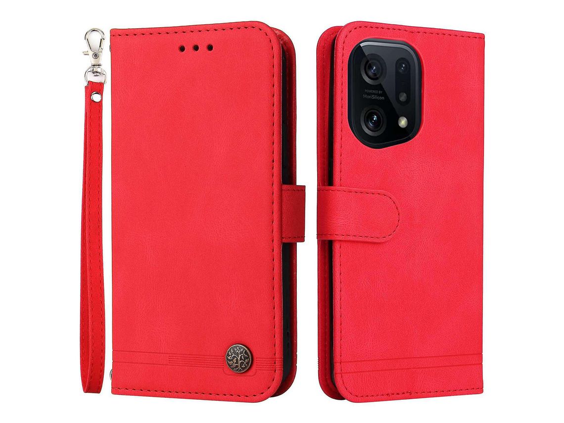 Capa para Oppo  Find X5 Tree Pattern Metal Button Case