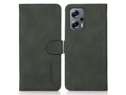 Capa para Xiaomi Redmi Note 12 Turbo Textured Pu Leather Cell Phone Case Wallet Stand CoverGreen