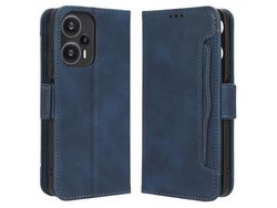 Capa para Xiaomi Redmi Note 12 Turbo Leather Wallet Phone Case Multiple Card Slots Stand Phone CoverBlue