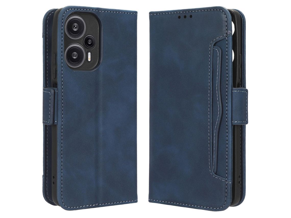 Capa para Xiaomi Redmi Note 12 Turbo Leather Wallet Phone Case Multiple Card Slots Stand Phone CoverBlue
