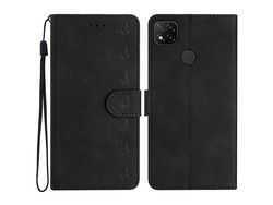 Capa para Xiaomi Redmi 10a Imprinted Butterfly Phone Case Leather Wallet Flip Stand Phone CoverBlack