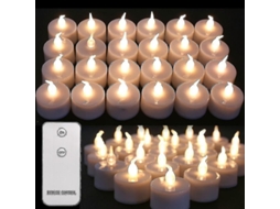 24 Peças De Velas Led Sem Chama Com Controle Remoto Para Decoração Residencial, Festa E Natal