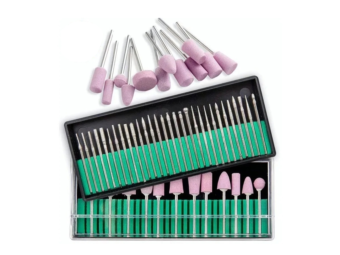 Kit De 42 Brocas Para Lixadeira De Unhas Em Pedra De Quartzo E Aço Carbono Para Polimento E Esmerilhamento Multifuncional