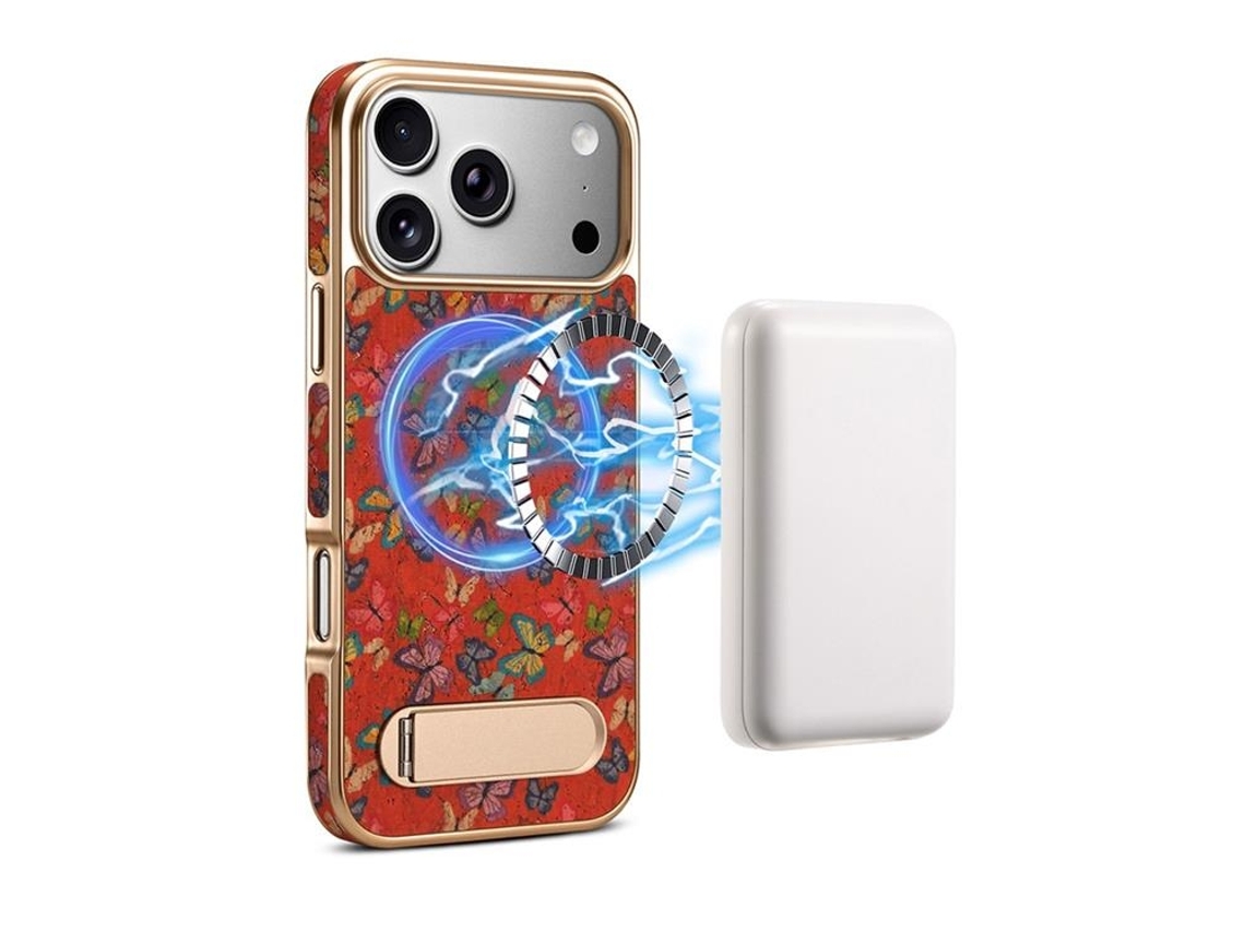 Capa Para Iphone 17 Pro Denior A25 Com Suporte Magsafe - Vermelha