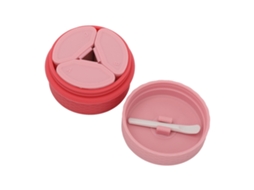 Conjunto De Potes De Maquiagem De Silicone Recarregáveis Rosa Portátil Para Viagens Com 3 Dispensadores Pequenos E Colheres