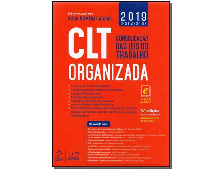 Livro C.L.T. Organizada 04Ed/19 de Cassar, Volia Bomfim ( Português-Brasil )
