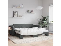 Vidaxl Sofá-cama C/ Gavetão/colchões 100x200cm Tecido Cinzento-escuro
