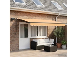 Vidaxl Toldo Retrátil Areia 500 × 300 Cm Tecido E Alumínio