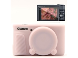 Capa Protetora Silicone HEXINYIGJLY para Canon Powershot Sx740/sx730leve, Antirriscos, Películas Ecrã Rosa Gelatinoso