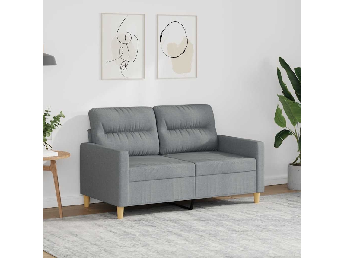 Vidaxl Sofá De 2 Lugares Em Tecido 120 Cm Cinzento-claro