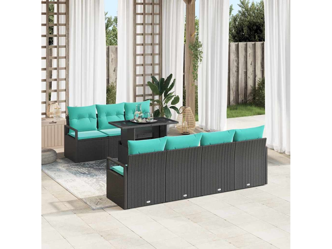 Vidaxl Conjunto De Sofá De Jardim 8 Unid. 7-número De Lugares