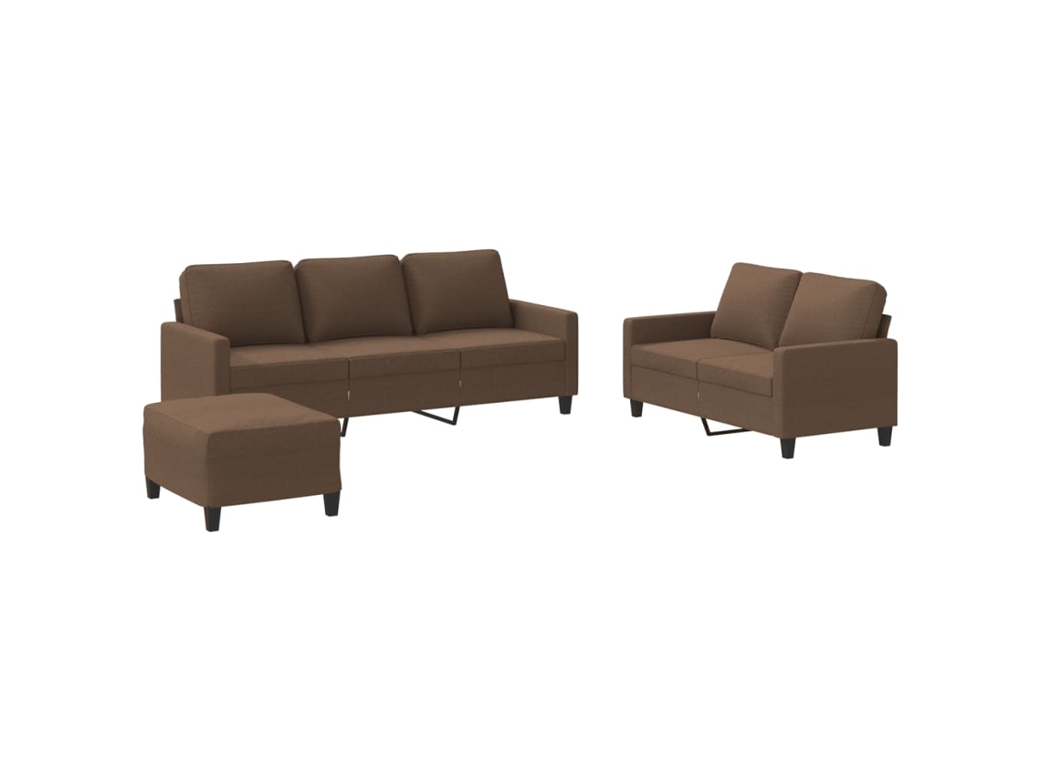 Conjunto de Sofás com Almofadões Tecido Castanho MAISON EXCLUSIVE