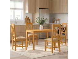 Vidaxl Conjunto De Sala De Jantar 5 Unid. Bege