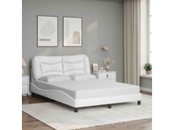 Vidaxl Estrutura De Cama Sem Colchão Hvar 140x200 Cm Couro Artificial Branco