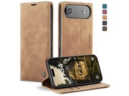 Capa Multifuncional Horizontal Flip Para Iphone 17 Air Em Couro.