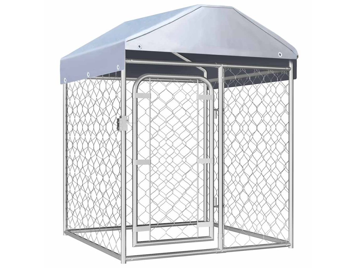 Vidaxl Canil De Exterior Com Telhado 100x100x125 Cm